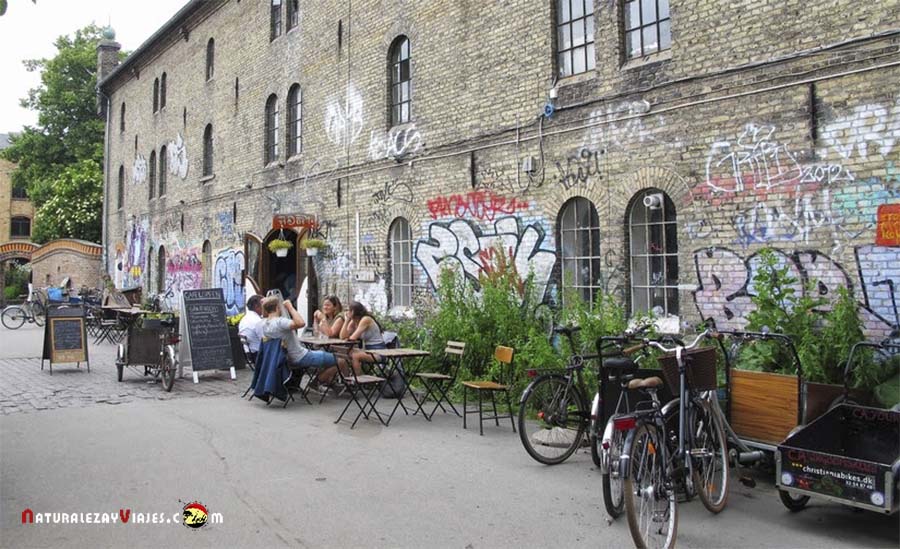Una de las calles de Christiania, Copenhague
