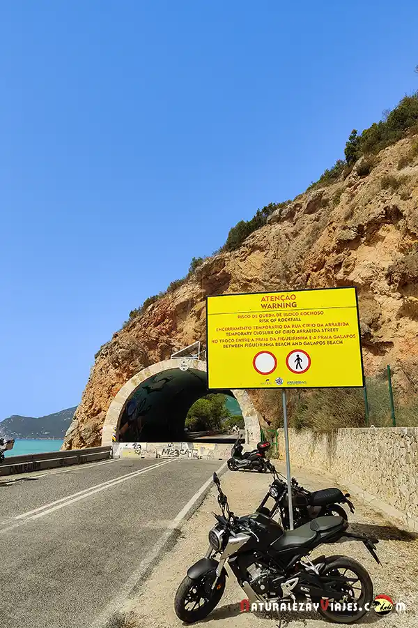 Corte de carretera en Arrábida